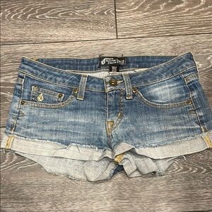 Volcom Light Blue Denim Cutoff Shorts